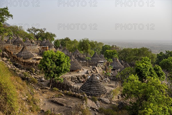 Tradtional build huts of the Otuho or Lutoko tribe in a village in the Imatong mountains