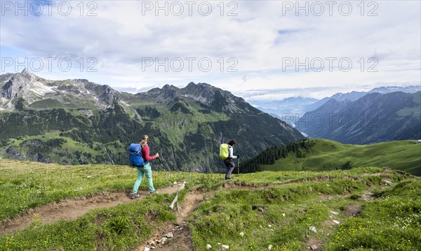 Two hikers on a hiking trail