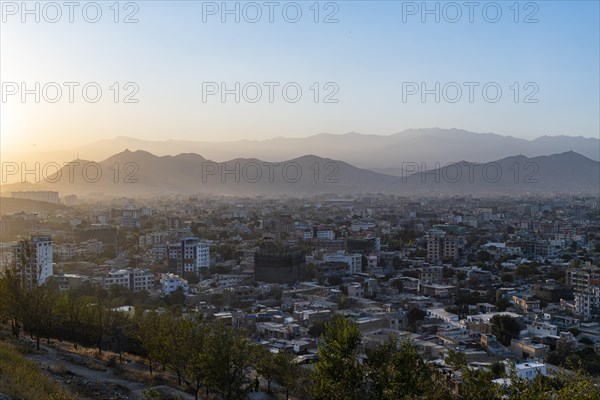 Overlook over Kabul at sunset