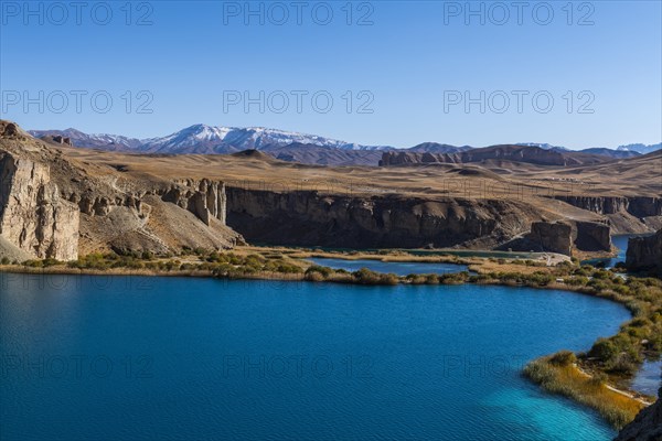 Overlook over the deep blue lakes of the Unesco National Park