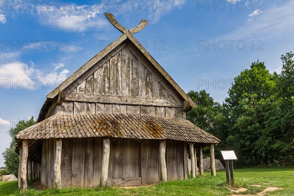 The reconstructed Viking longhouse at Trelleborg