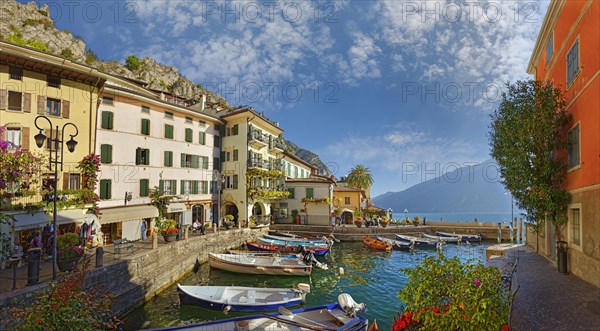 Idyllic fishing village and harbour with colourful boats