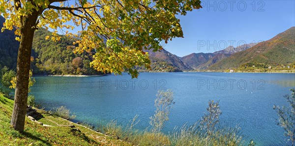 Idyllic lake in autumnal vegetation