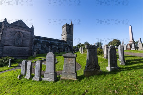 Old town cemetery with Holy rude church in the background