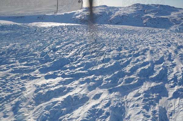 Huge ice masses of a glacier