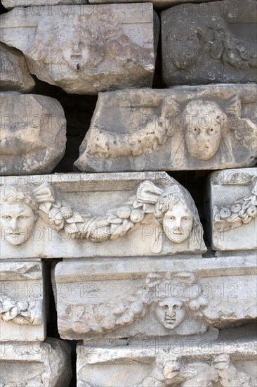 Friezes on the portico of Tiberius depicting various gods