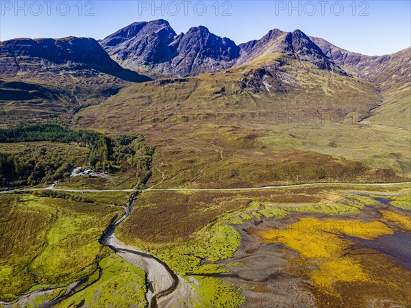 Aerial of the Black Cuillin ridge