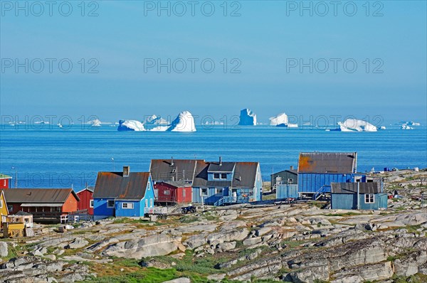 Houses in stony landscape