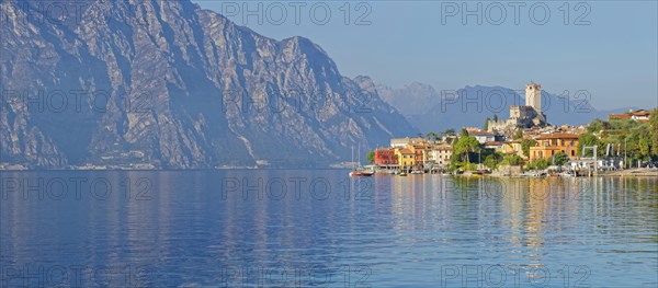 Historic coastal town of Malcesine with the castle Castello Scaligero