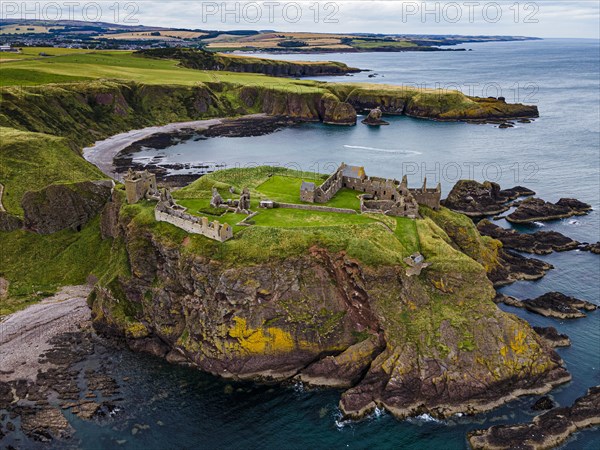 Aerial of Dunnottar Castle