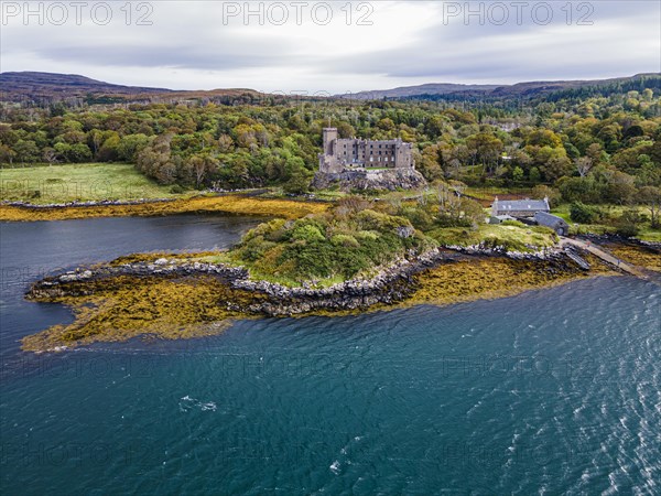 Aerial of Dunvegan castle