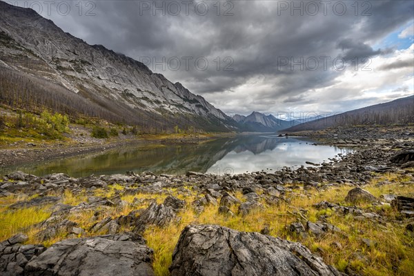 Mountains reflected in a lake