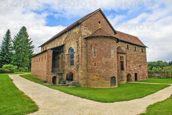 View of historic Einhard Basilica with apse