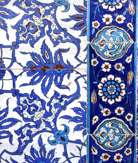 Macro view of the tiles in the Rustem Pasa Mosque