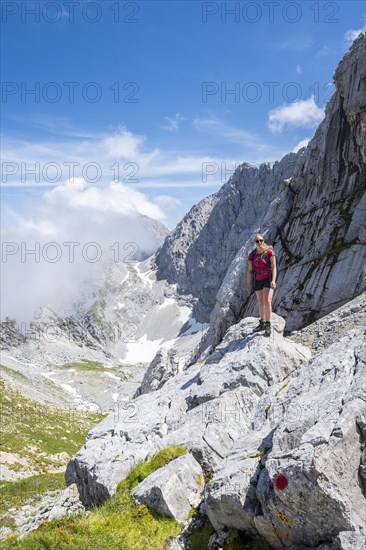 Hiker standing on a rock