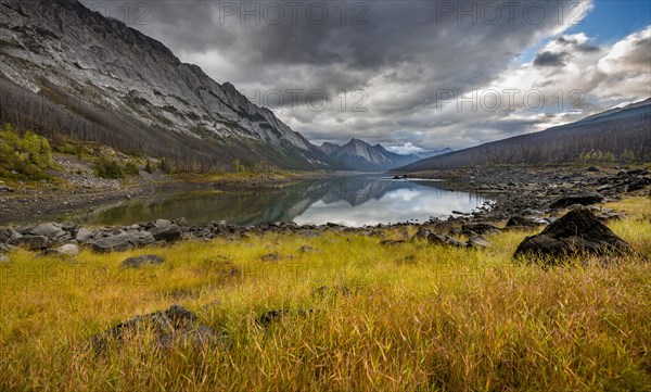 Mountains reflected in a lake