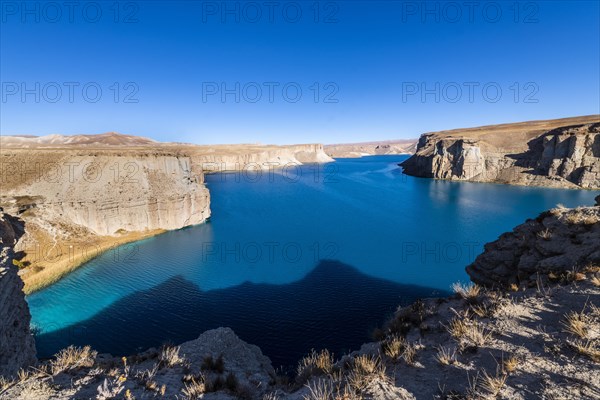 Overlook over the deep blue lakes of the Unesco National Park