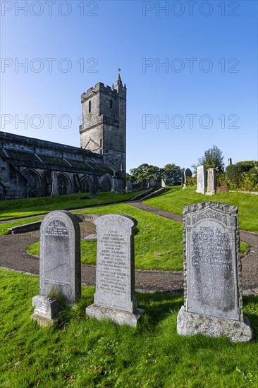 Old town cemetery with Holy rude church in the background