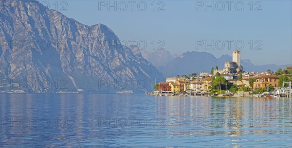 Historic coastal town of Malcesine with the castle Castello Scaligero