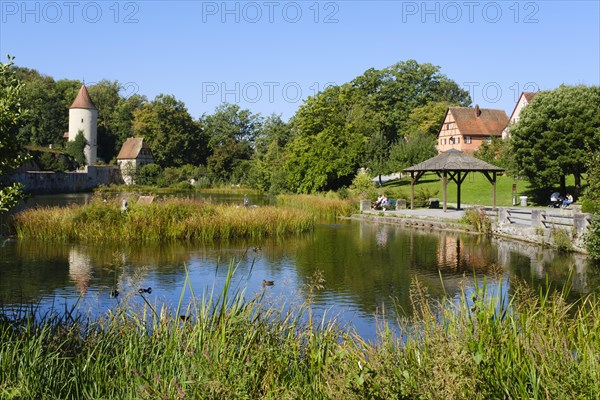 City park with digestion tower and park ranger's house