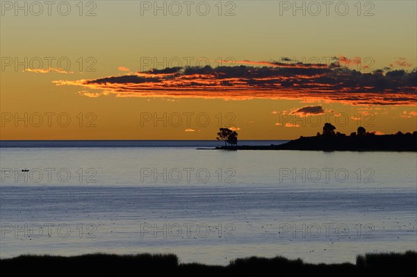 Sunset with clouds over Lake Titicaca