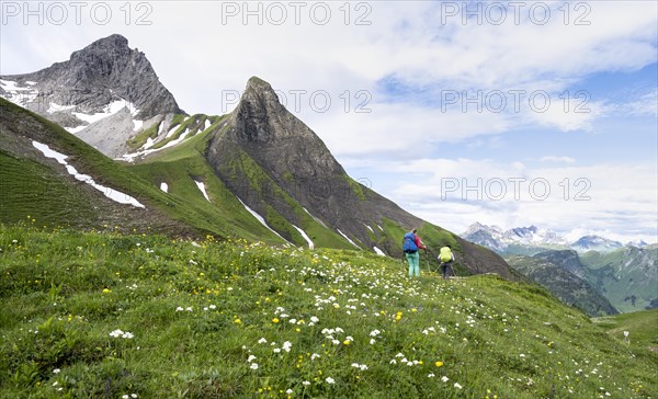 Two hikers on a hiking trail