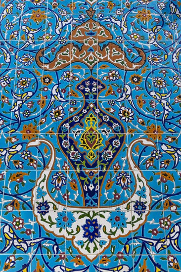 Beautiful tiles in the Sakhi Shah-e Mardan Shrine or Ziyarat-e Sakhi