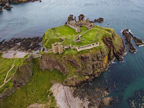 Aerial of Dunnottar Castle