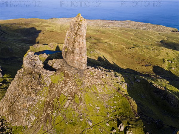 Aerial of the Storr pinnacle