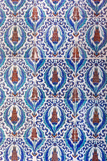 Macro view of the tiles in the Rustem Pasa Mosque