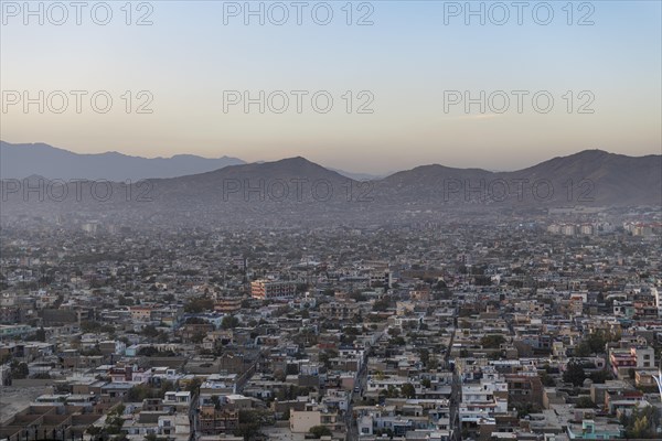 Overlook over Kabul at sunset