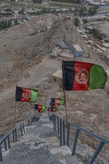 Afghan flags at Chil Zena