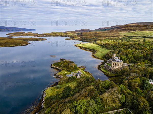 Aerial of Dunvegan castle