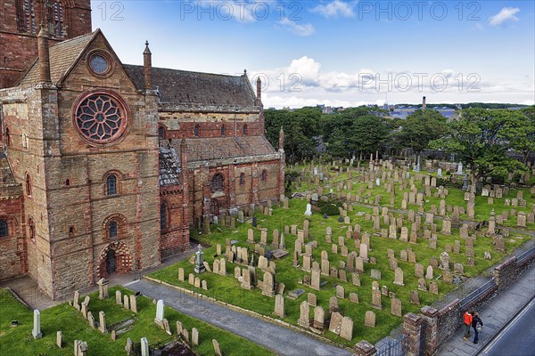 View of graveyard from above