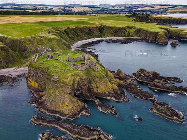 Aerial of Dunnottar Castle