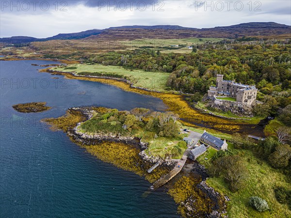 Aerial of Dunvegan castle