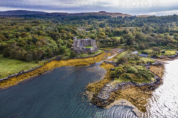 Aerial of Dunvegan castle