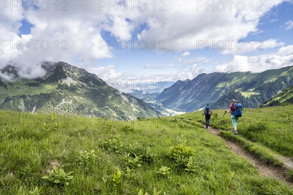 Two hikers on a hiking trail