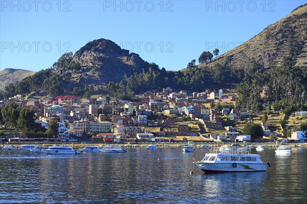 Boats in Copacabana harbour