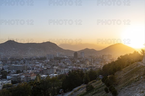 Overlook over Kabul at sunset