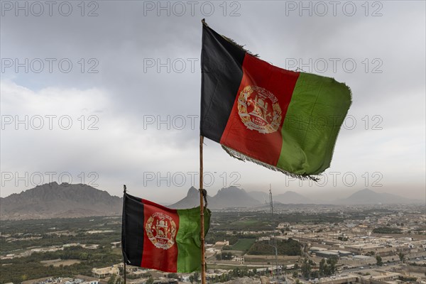 Afghan flags at Chil Zena