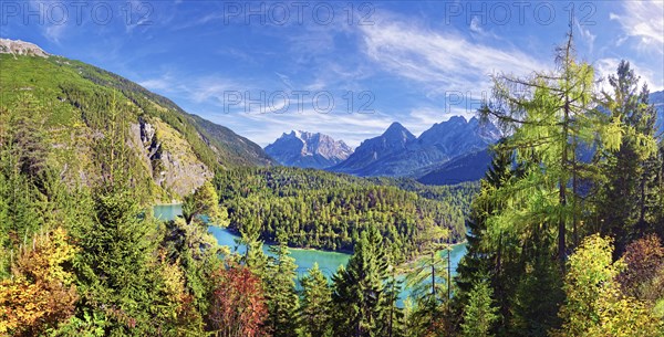 Fernpass with Zugspitze massif and Blindsee