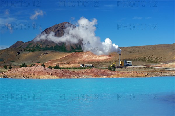 Geothermal lake and volcano