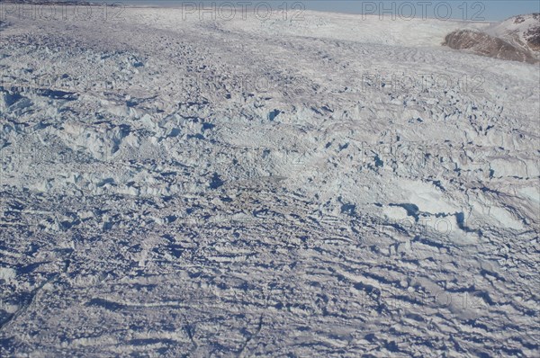 Huge ice masses of a glacier