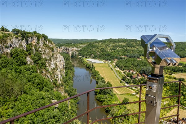 View of River Lot and Vallee du Lot from Saint-Cirq-Lapopie