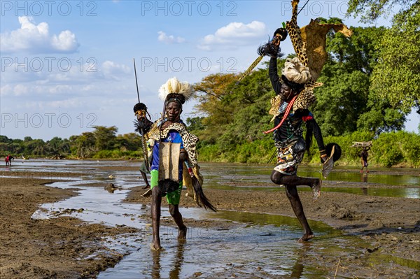 Men from the Toposa tribe