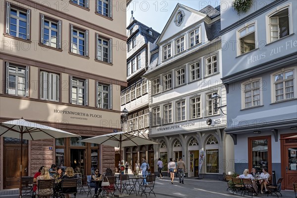 Reconstructed town houses with shops