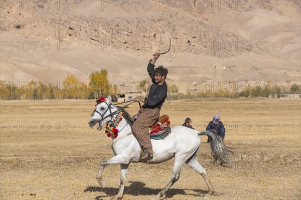 Horse rider at a Buzkashi game