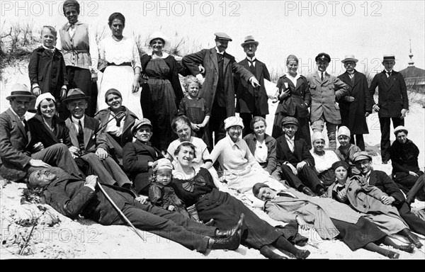 Bathing group on the beach