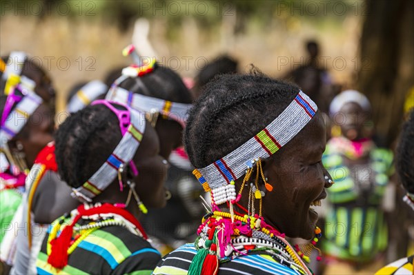 Traditional dressed young girls practising local dances